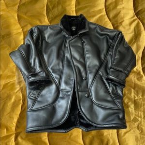 urban outfitters leather sherpa aviator jacket